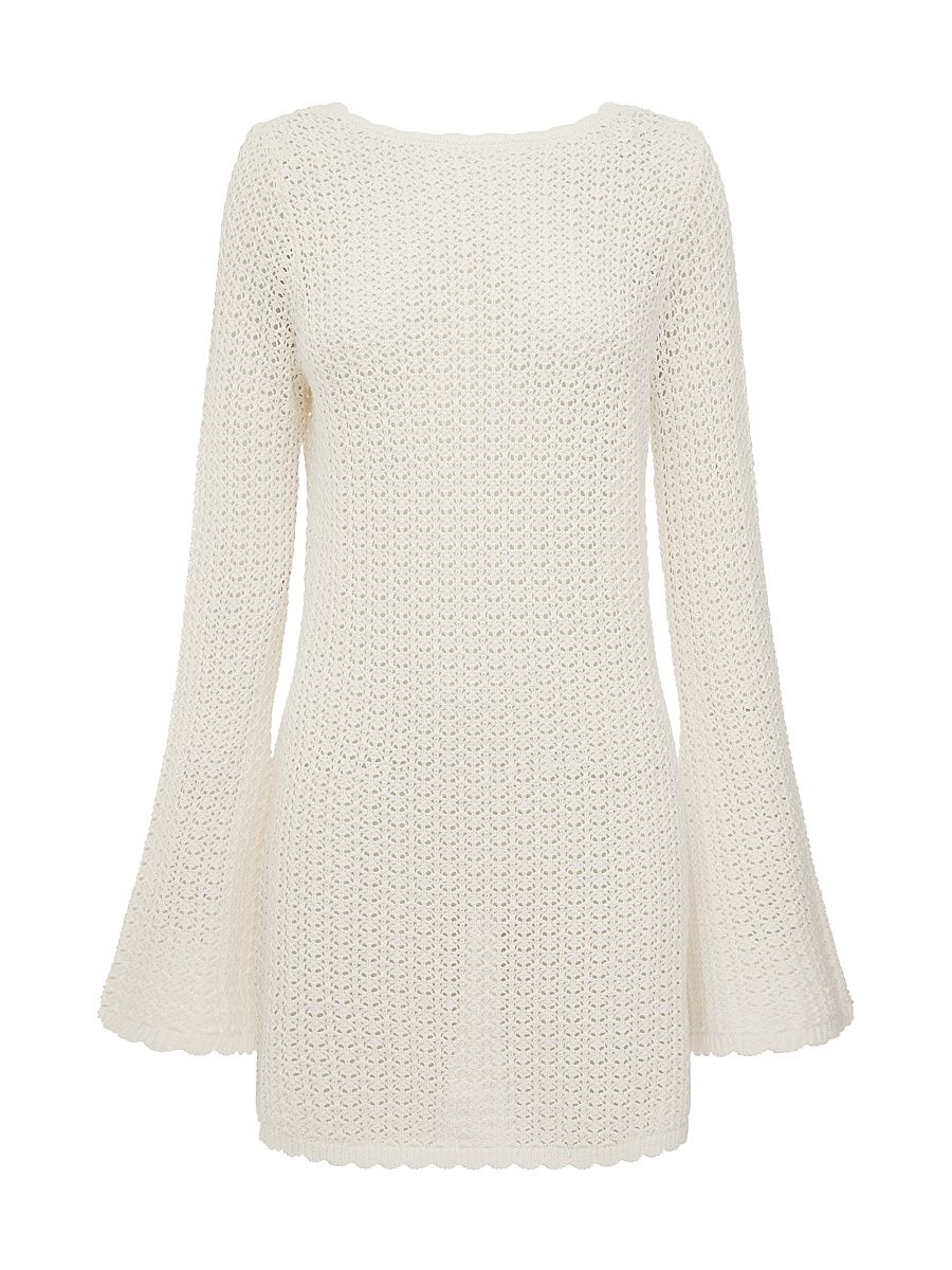 Women's Tapestry Pointelle Rosie Minidress - Seashell - Size Large