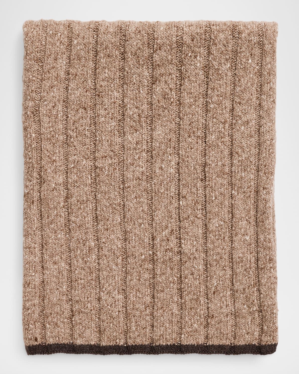 Men & apos;s Cashmere Donegal Tipped Rib Knit Scarf