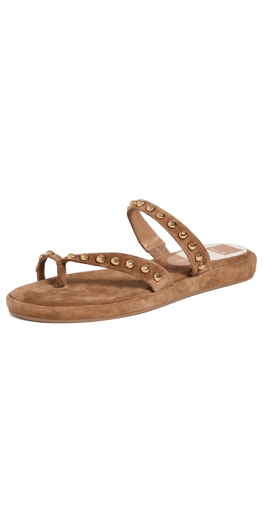 Dolce Vita Amary Stud Sandals Light Brown Suede 7.5