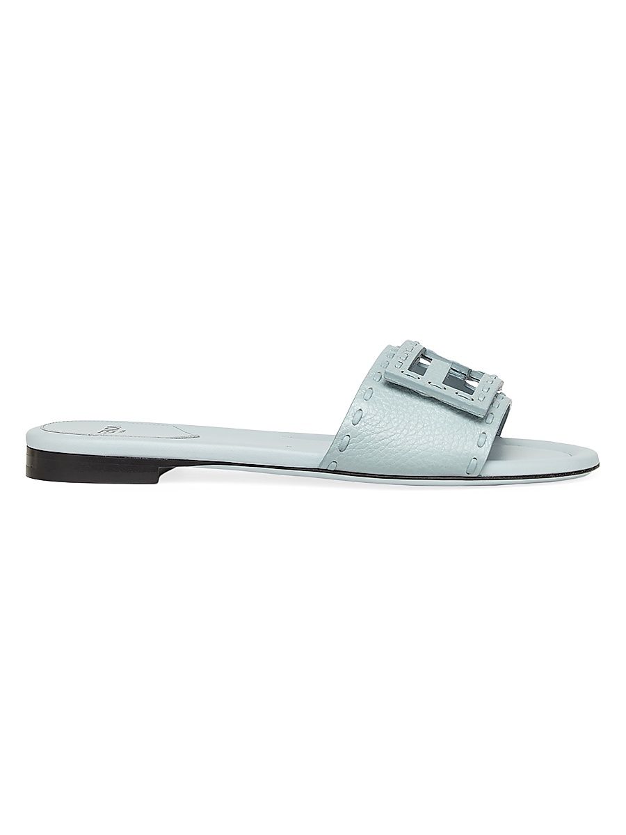Women's Baguette Leather Sandals - Light Blue - Size 8
