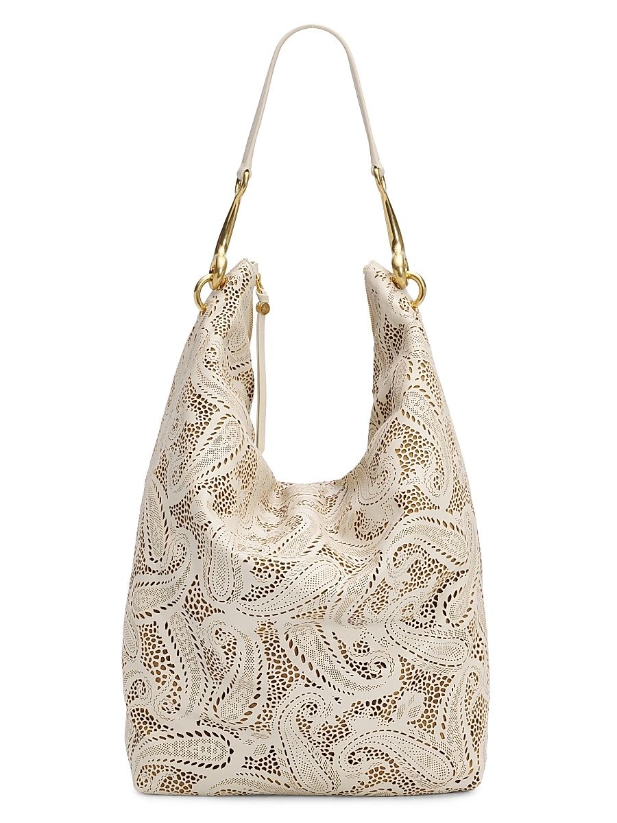 Women's Bridle Large Paisley Leather Hobo Bag - Soap