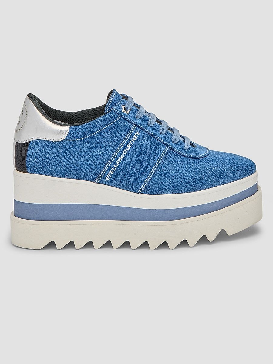 Women's Sneakelyse 80MM Vintage Washed Denim Sneakers - Blue Denim - Size 10