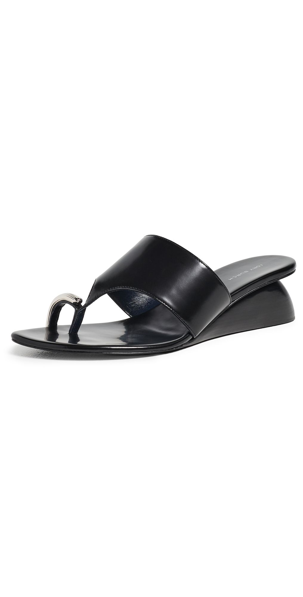 Tory Burch Pierced Wedge Sandals 45mm Perfect Black 6.5