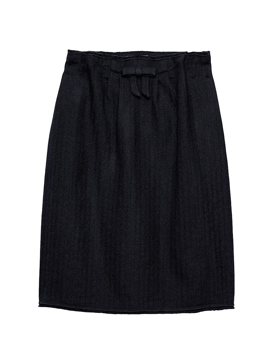 Women's Chevron Wool Midi Skirt - Blue - Size 8