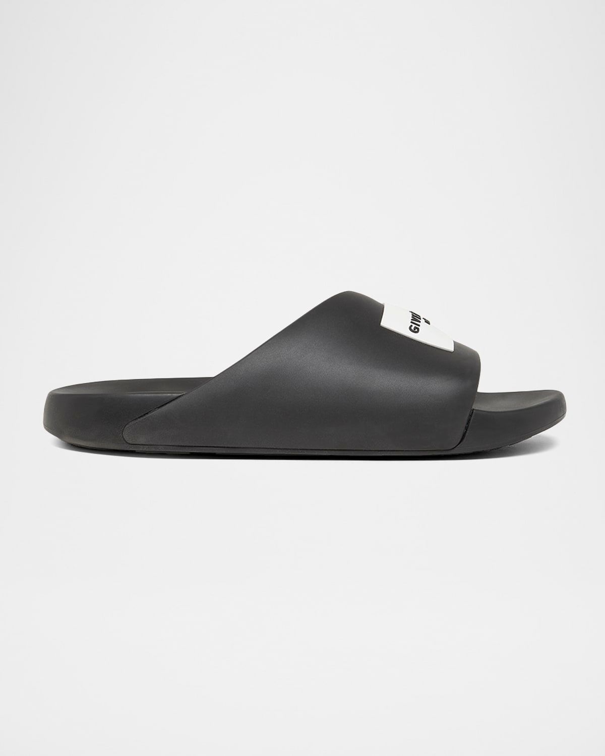 Men & apos;s Label Slide Flat Rubber Sandals