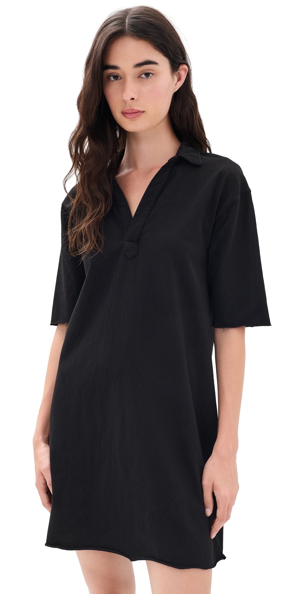 Frank & Eileen Emma Mini Henley Dress Black S
