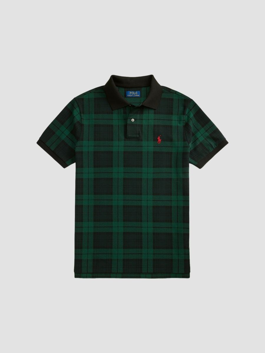 Polo Ralph Lauren Men's Plaid Cotton Mesh Polo Shirt - Blackwatch Plaid - Size Large