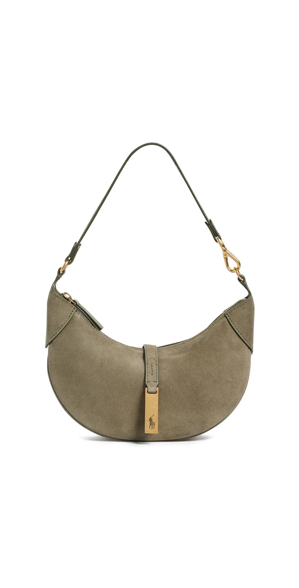 Polo Ralph Lauren Suede ID Mini Shoulder Bag Light Olive One Size