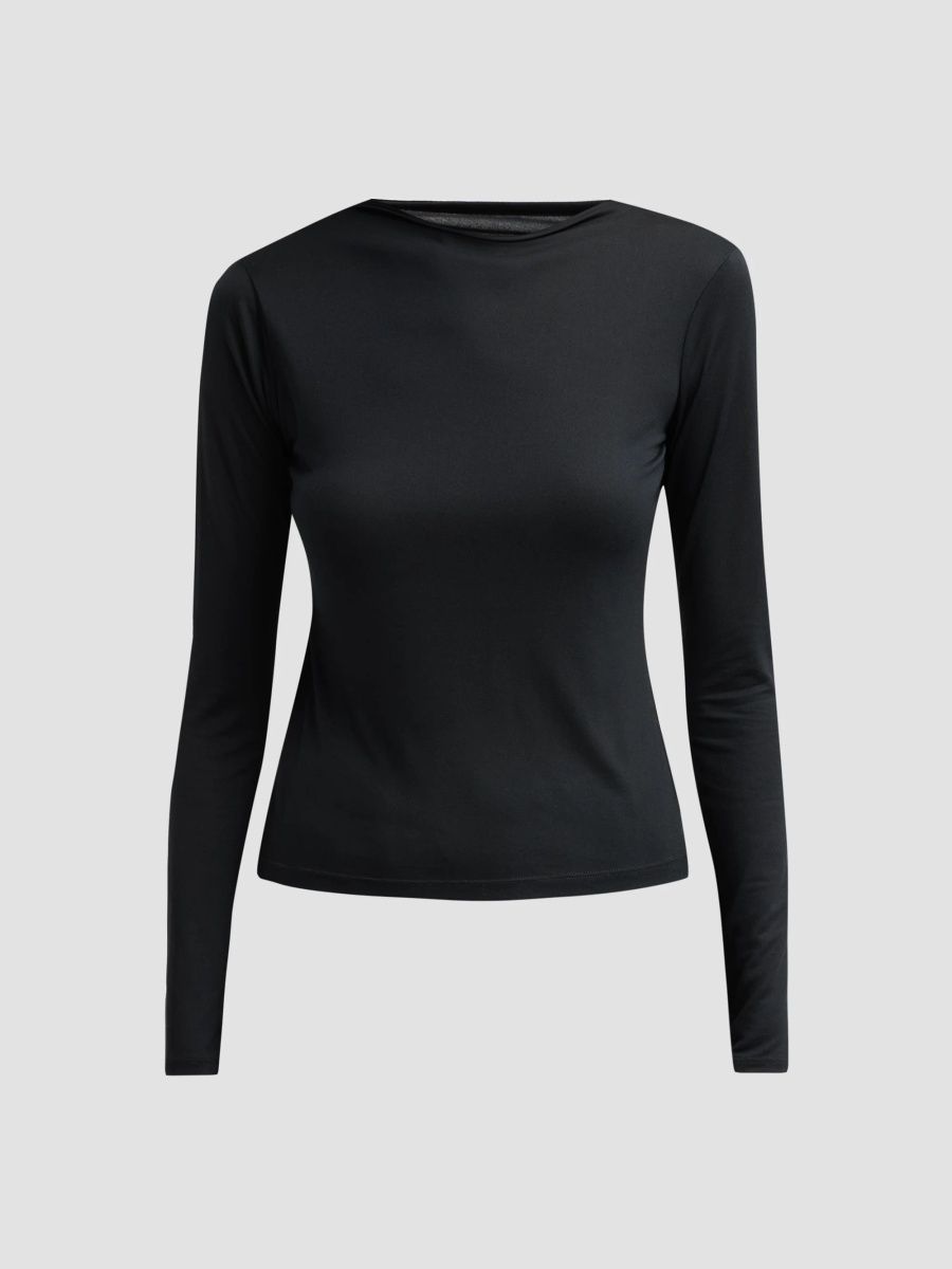 Vince Women's Tie-Detail Fitted Jersey Top - Black - Size XXS