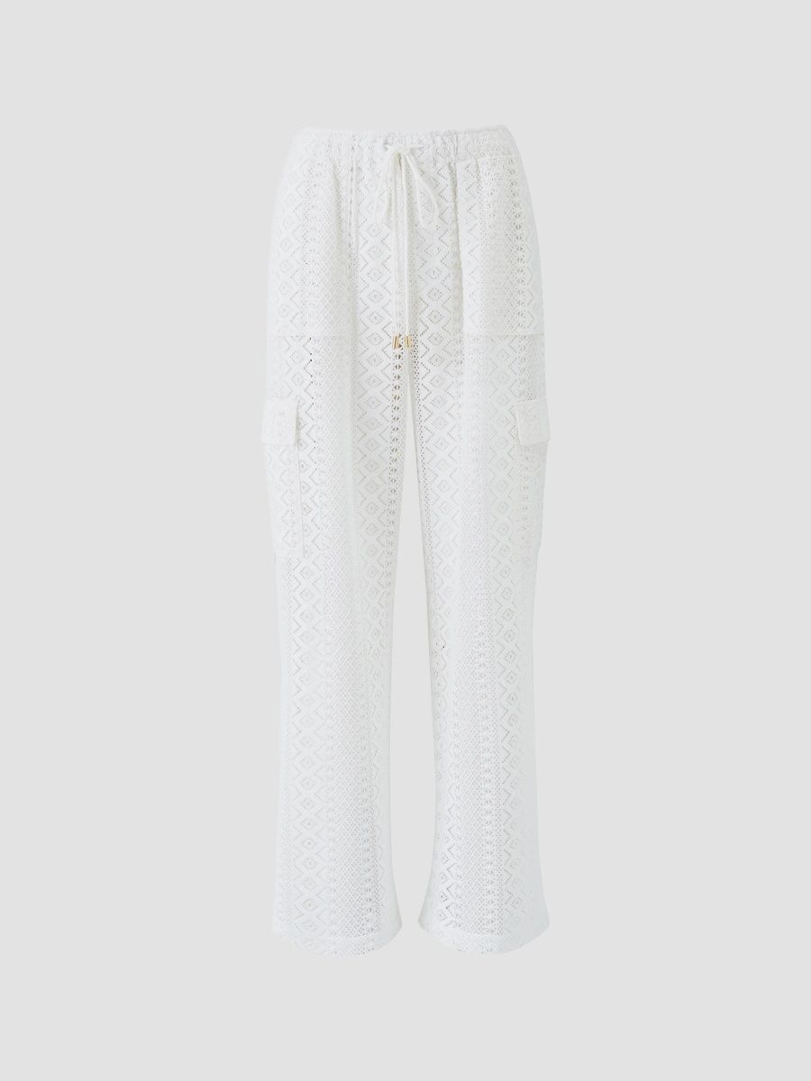 Melissa Odabash Women's Odette Crochet Coverup Pants - Ivory - Size Large