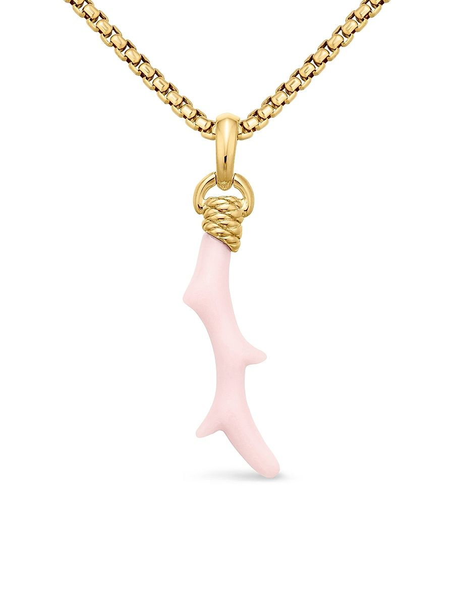 Women's Coral Amulet - Pink Opal