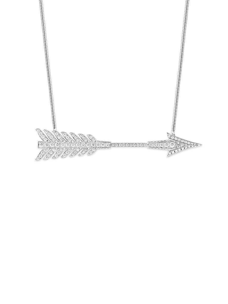 Women's Flèche 18K White Gold & 0.65 TCW Diamond Pendant Necklace - White Gold