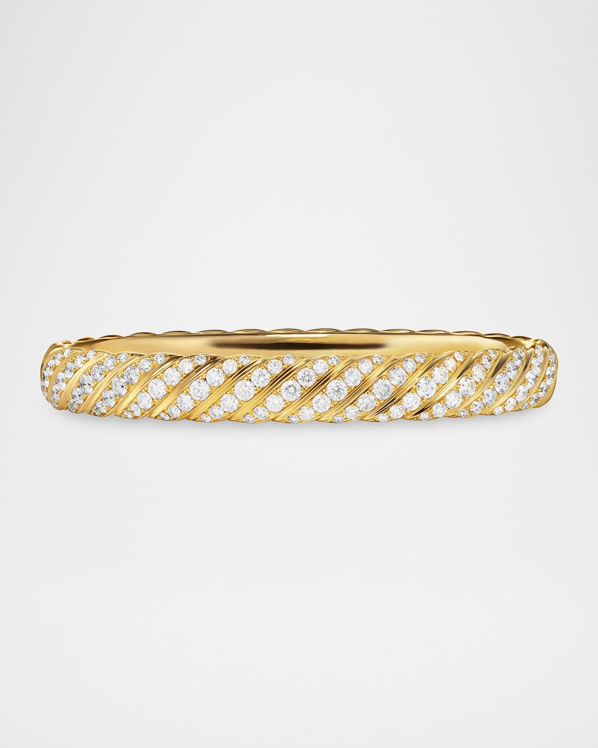 Sculpted Cable Bracelet with Diamonds in 18K Gold