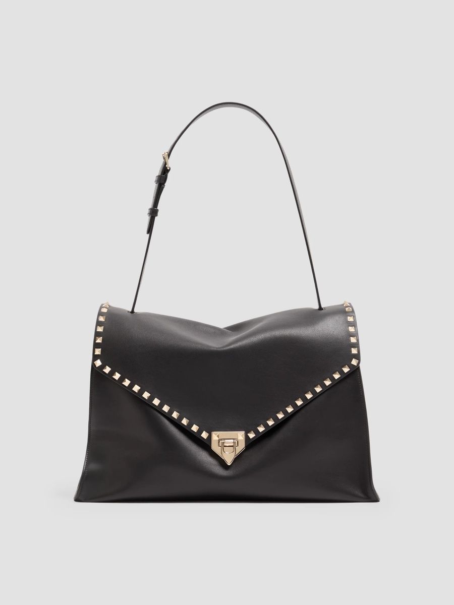 Valentino Women's Rockstud Maxxing Large Shoulder Bag in Smooth Calfskin - Black