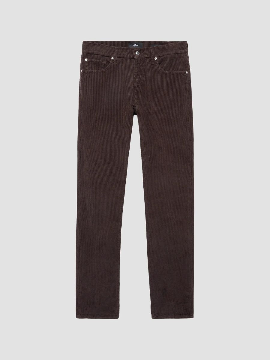 7 For All Mankind Men's Slimmy Corduroy Slim Straight Jeans - Smolder - Size 38