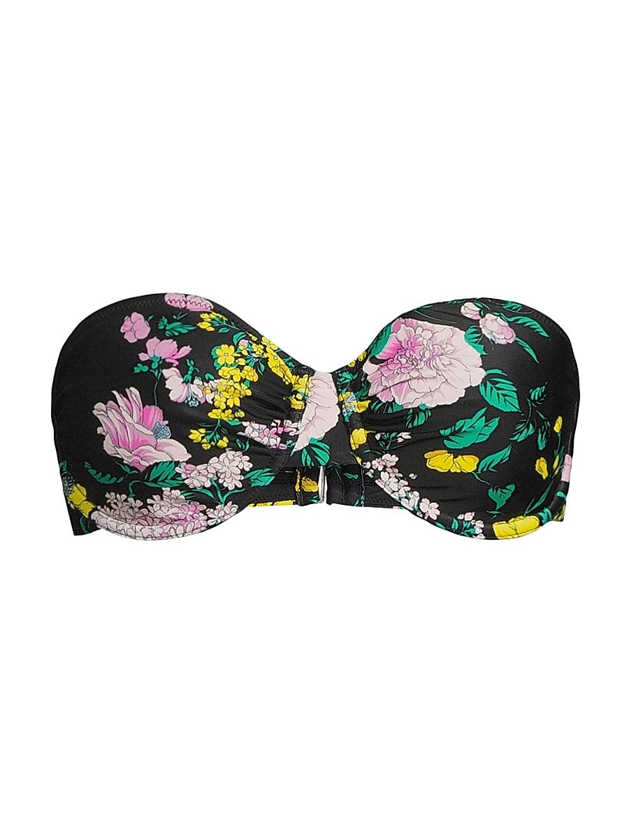 Women's Dahlia Bikini Top - Black Multi - Size XS