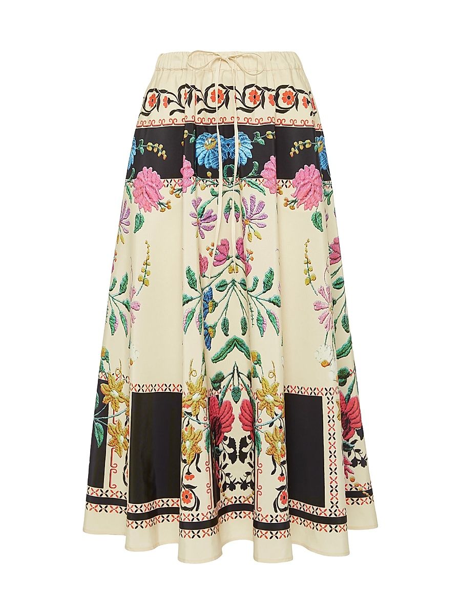 Women's Drawstring Skirt - Piazza Place Ivory - Size Small