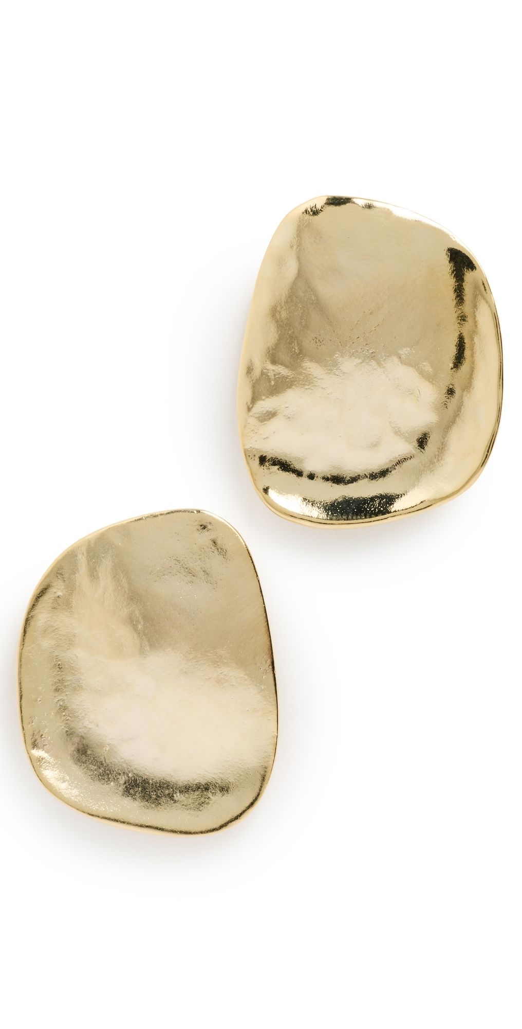 Kenneth Jay Lane Gold Hammered Dapped Disc Earrings Gold One Size