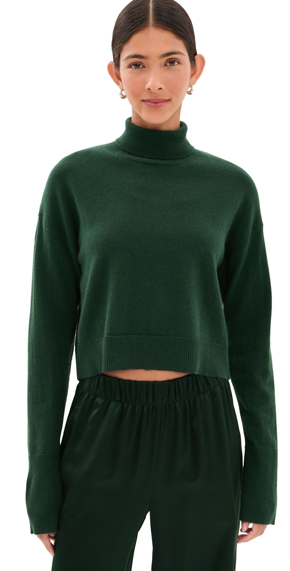 Sablyn Sable Turtleneck Cashmere Sweater Hunter Green L