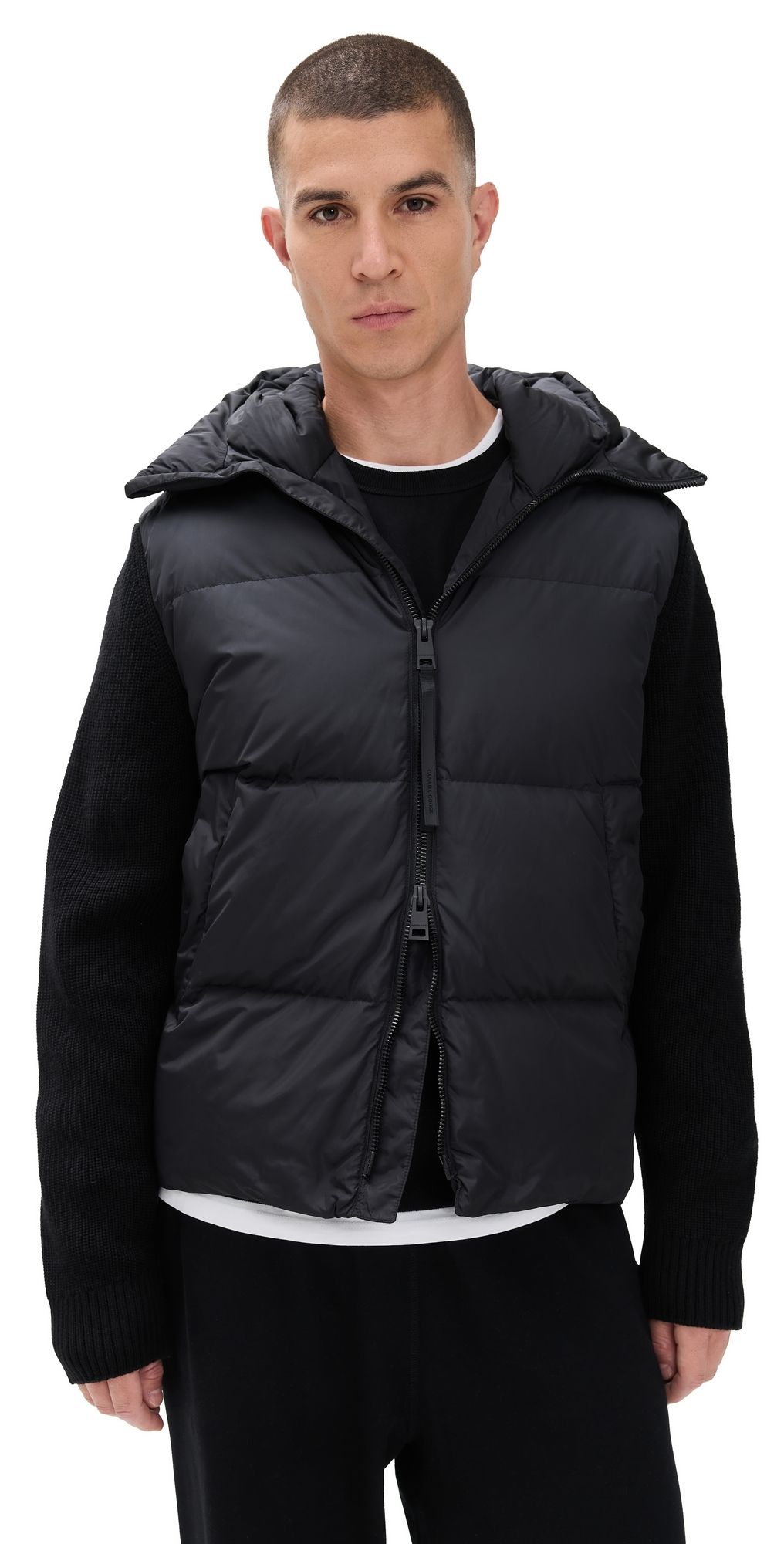 Canada Goose Hybridge Groove Knit Hooded Jacket Black S