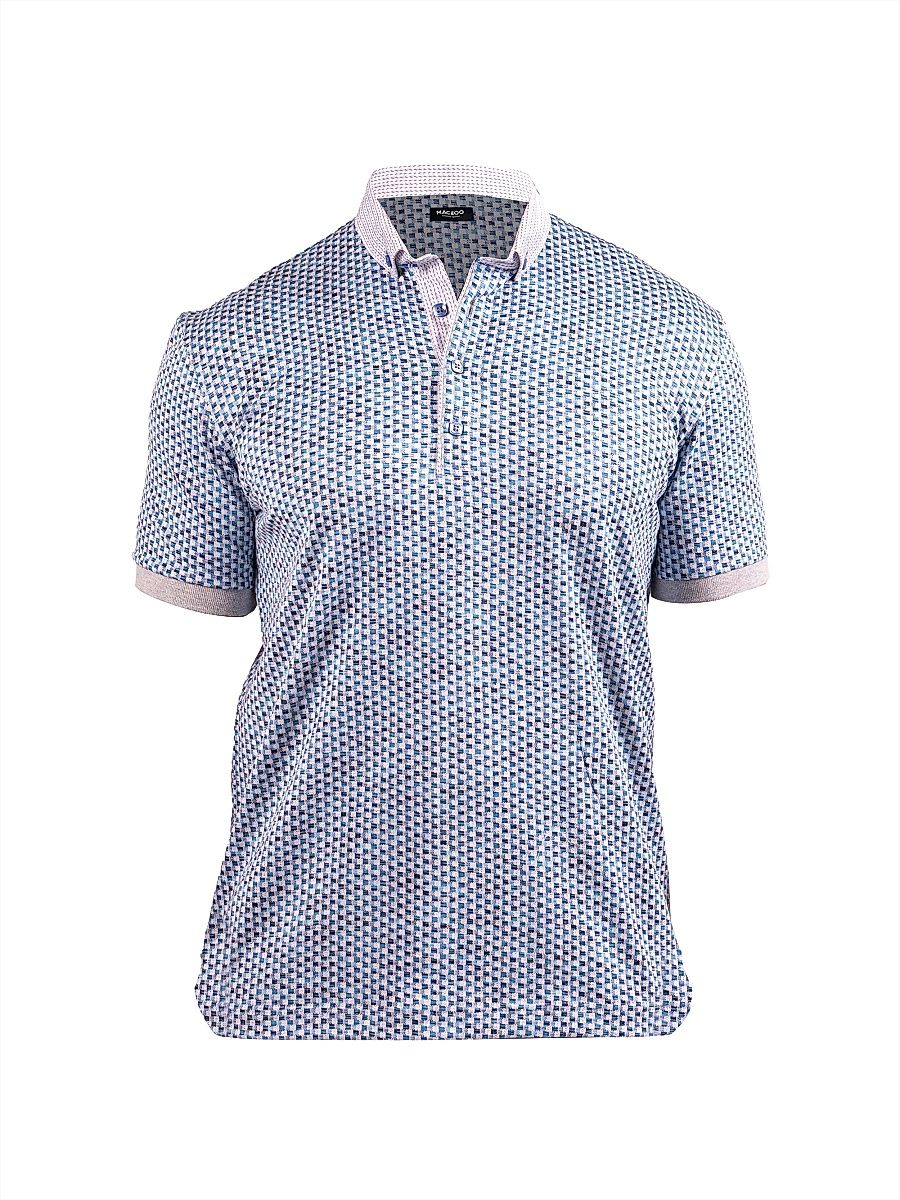 Men's Polo Collar Shirt - Blue - Size XXXL