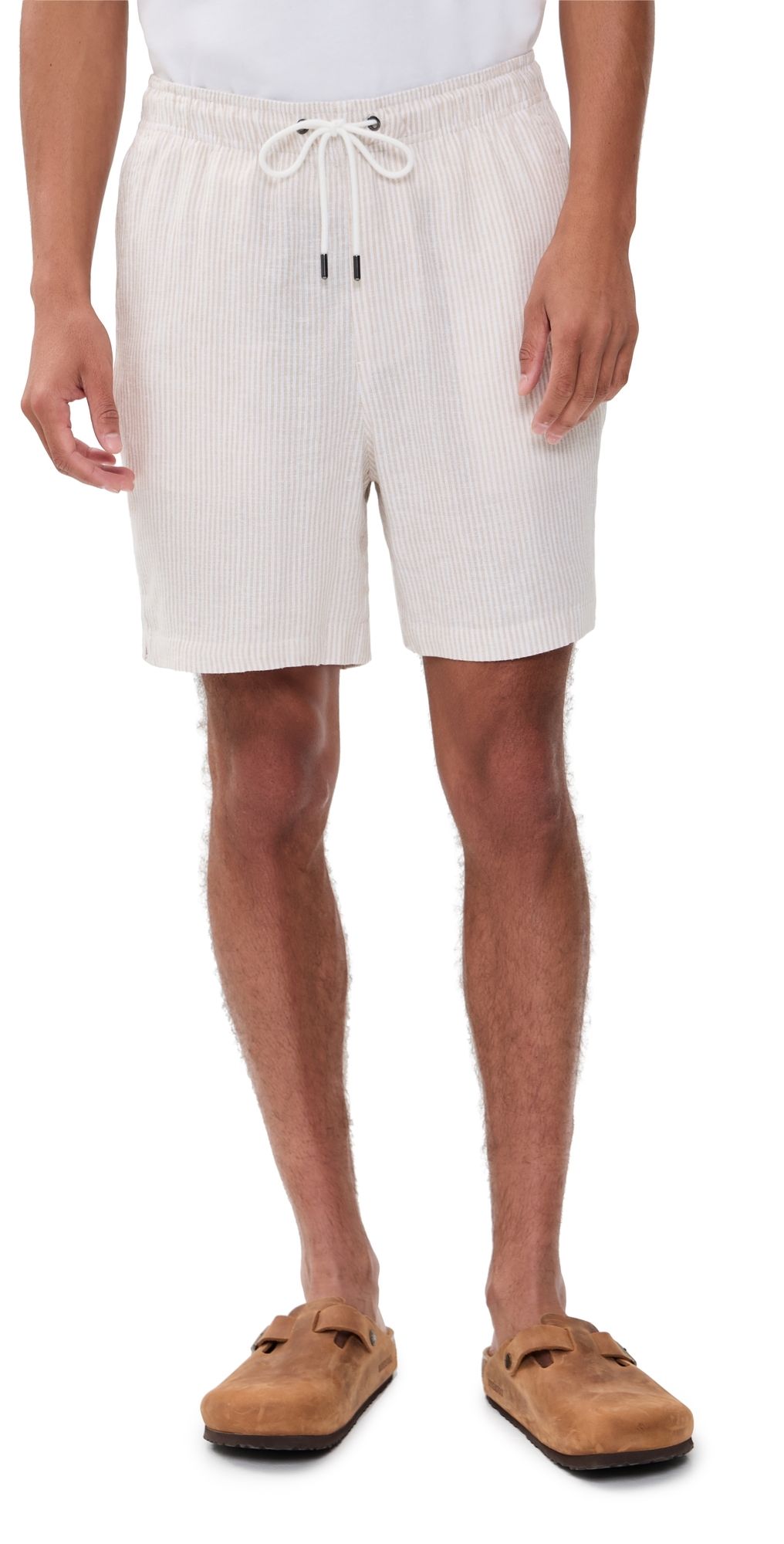 Onia Classic Pull On Linen Shorts 6 Sand L