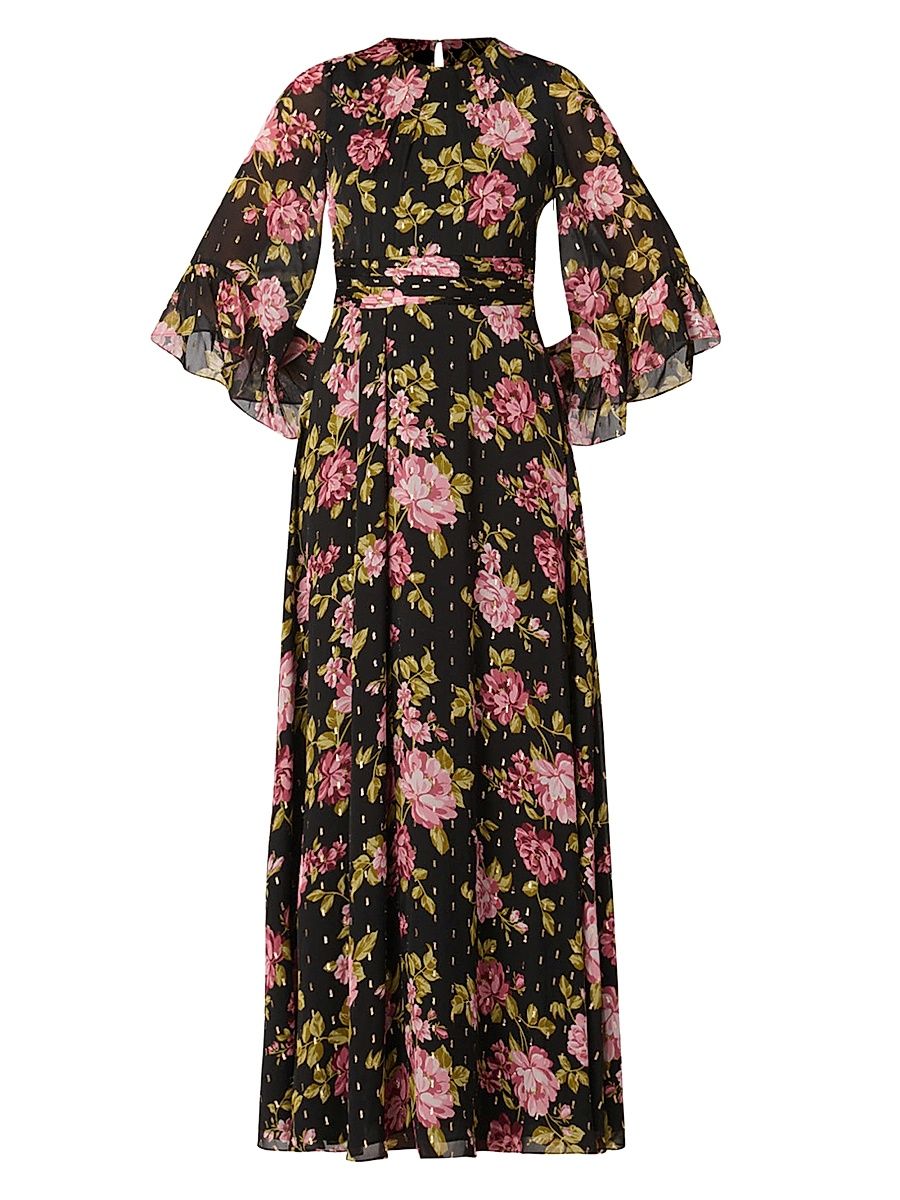 Shoshanna Women's Claretta Floral Maxi Dress - Jet Mauve Multi - Size 4