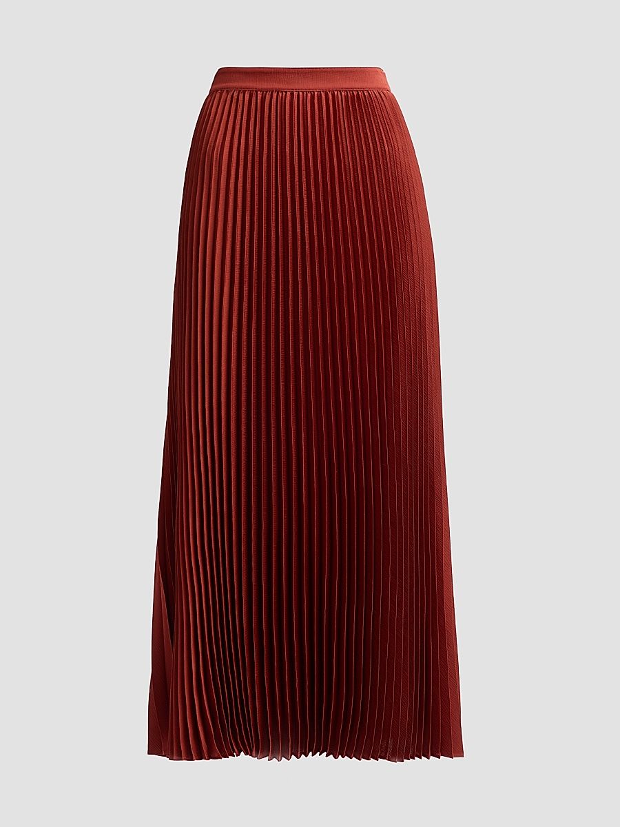 Women's Rowyn Pleated Midi-Skirt - Toasted Saffron - Size 2