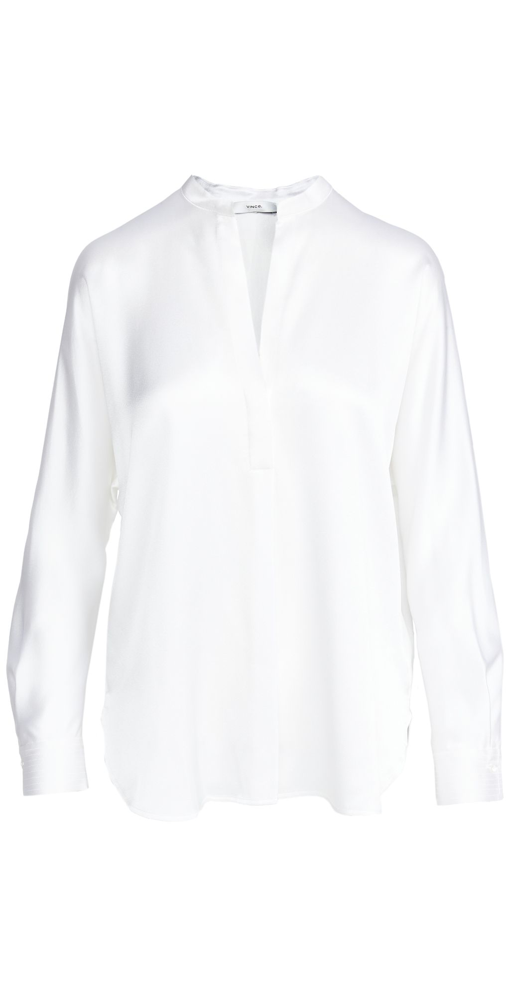 Vince Band Collar Blouse Optic White M