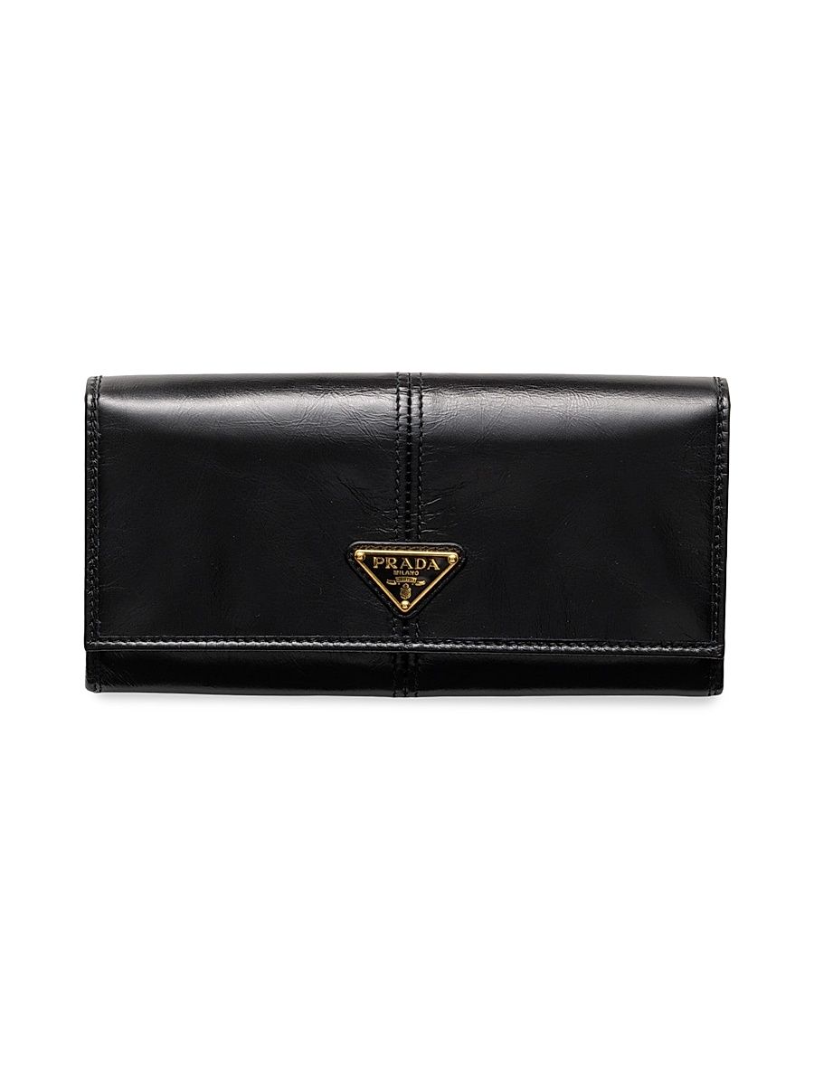 Women's Large Leather Wallet - Black