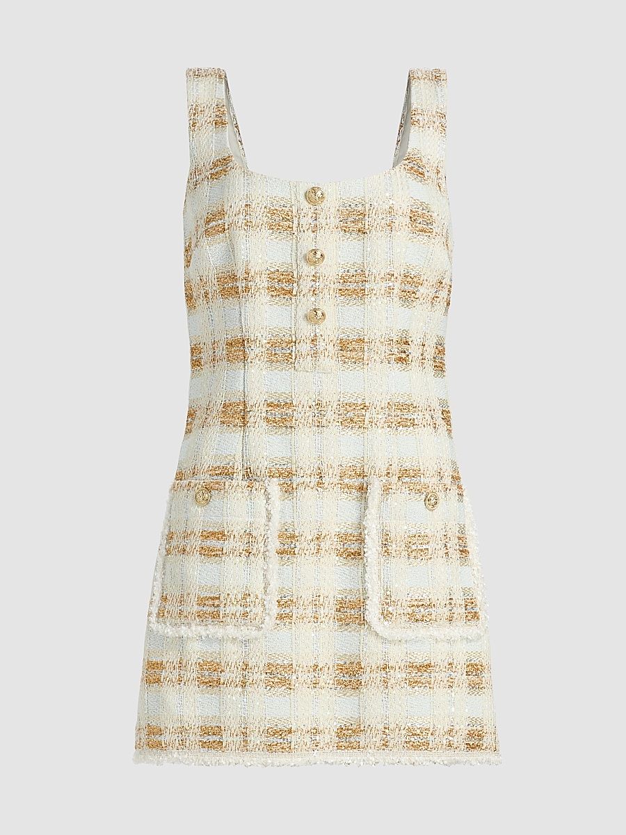 Women's Michaela Tweed Mini Dress - Ivory Tweed - Size 12