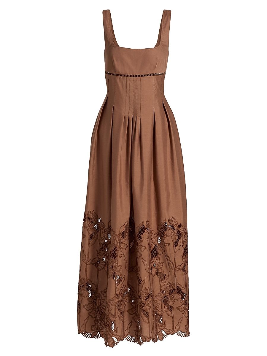 Women's Amani Darted Poplin Maxi Dress - Mocha - Size XS