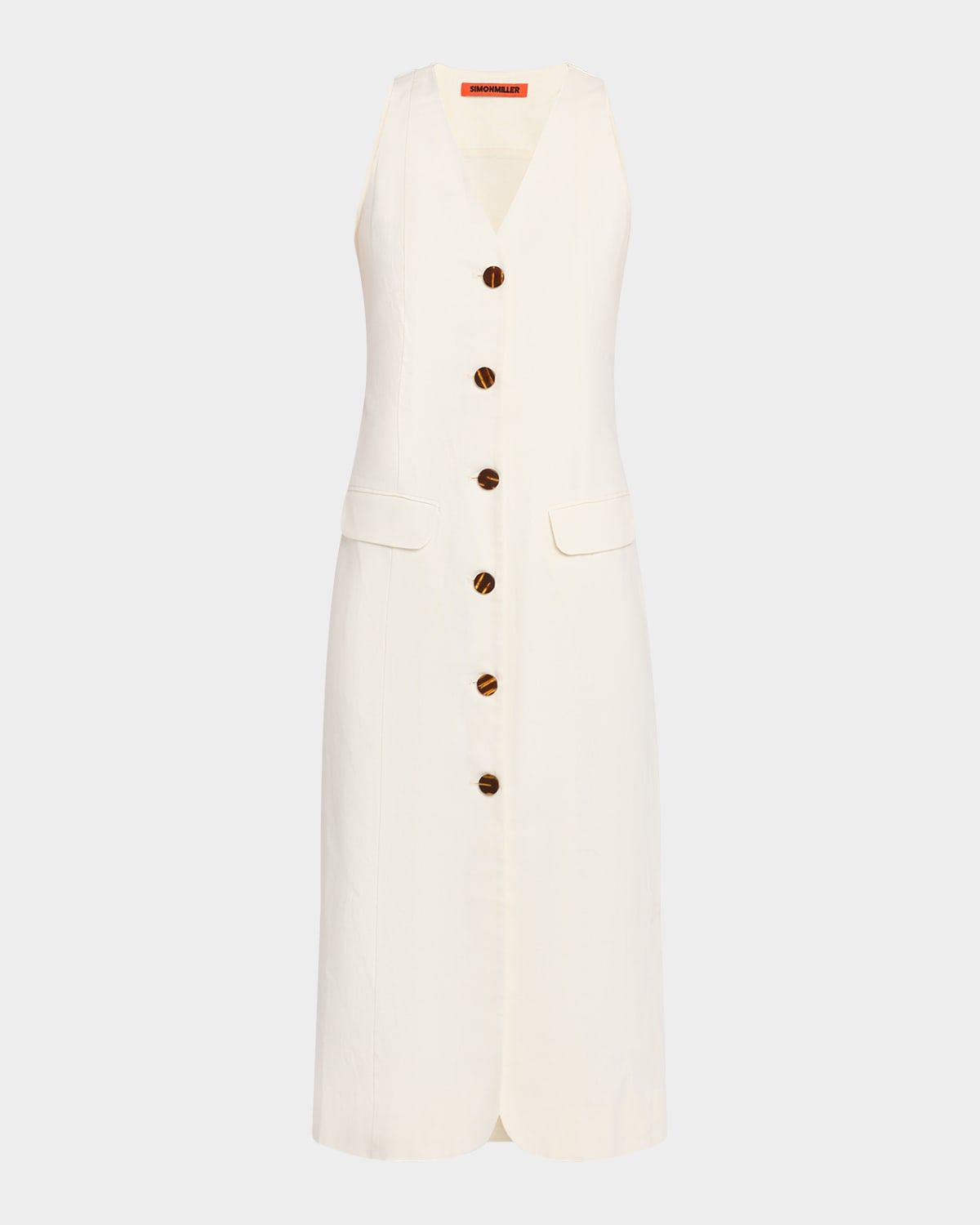 Zapata Linen-Blend Midi Dress