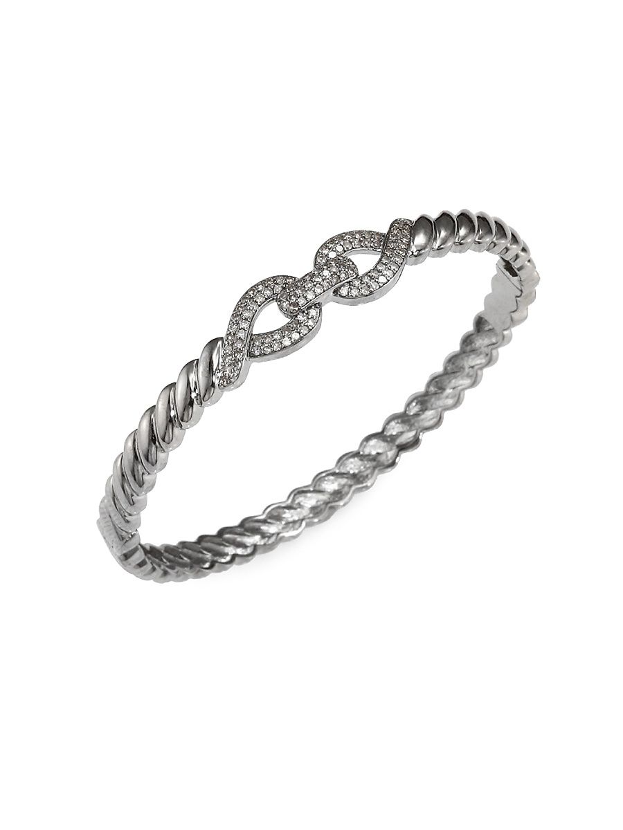 Women's Diamond Bangle - Silver