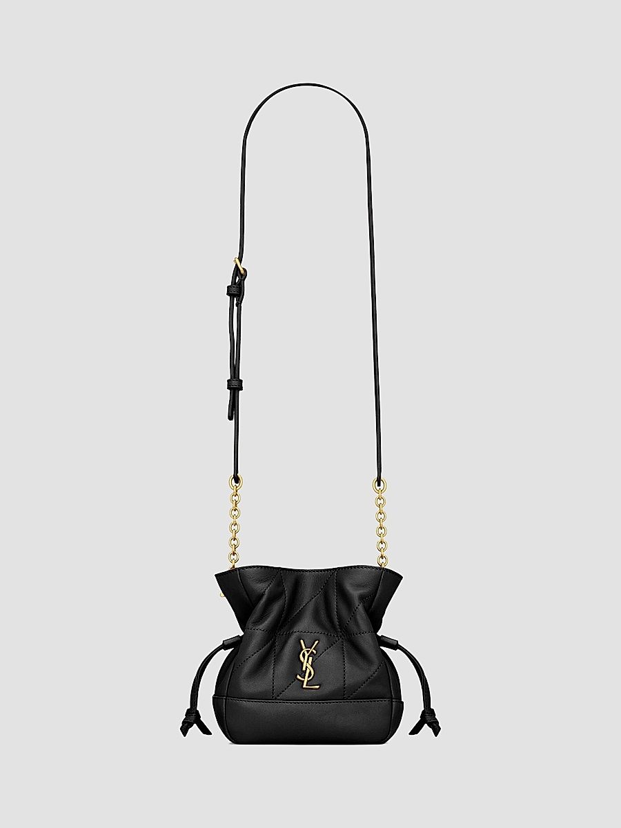 Saint Laurent Women's Jamie Mini Shoulder Pouch in Lambskin - Black