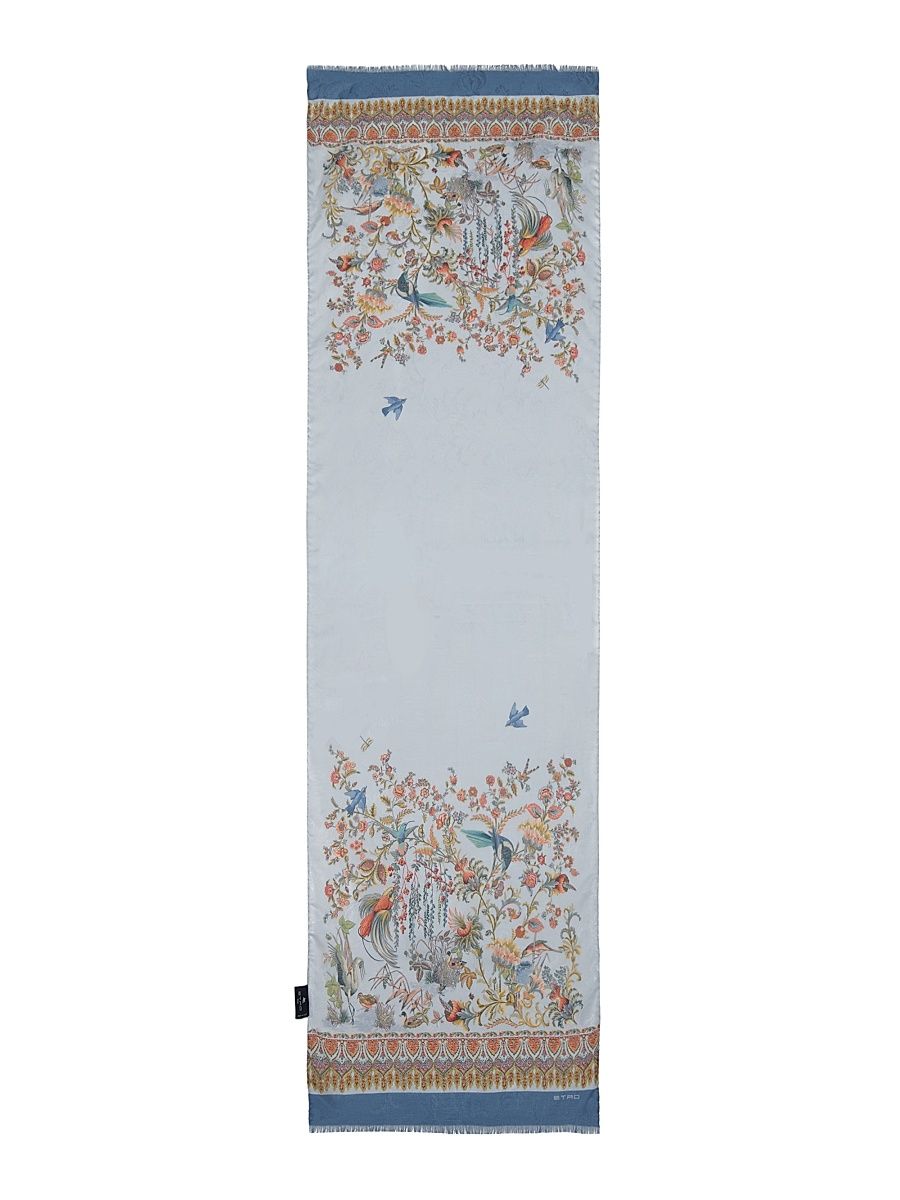 Women's Tosca Printed Cotton-Modal Scarf - Azzurro