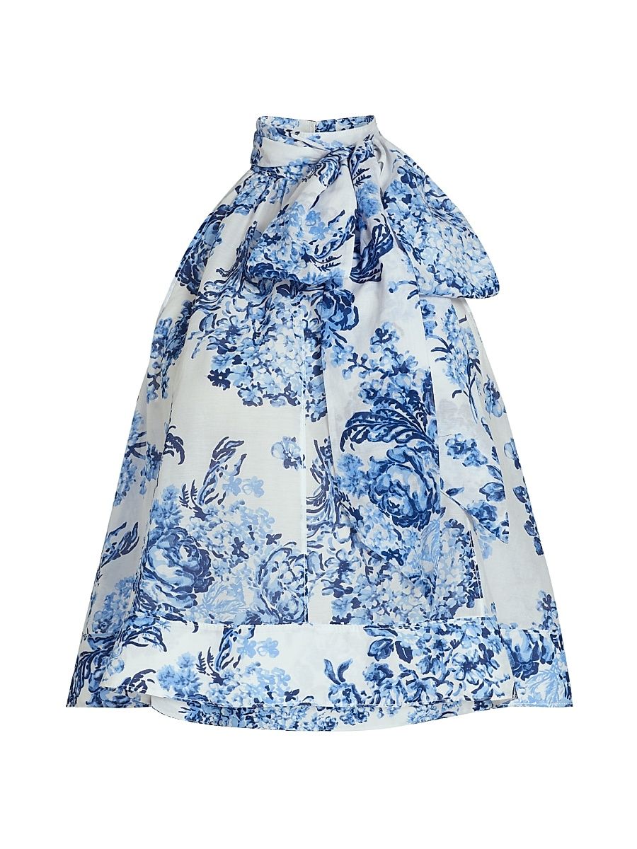 Women's Rashan Costal Bouquet Top - Endless Sky Multi - Size Large