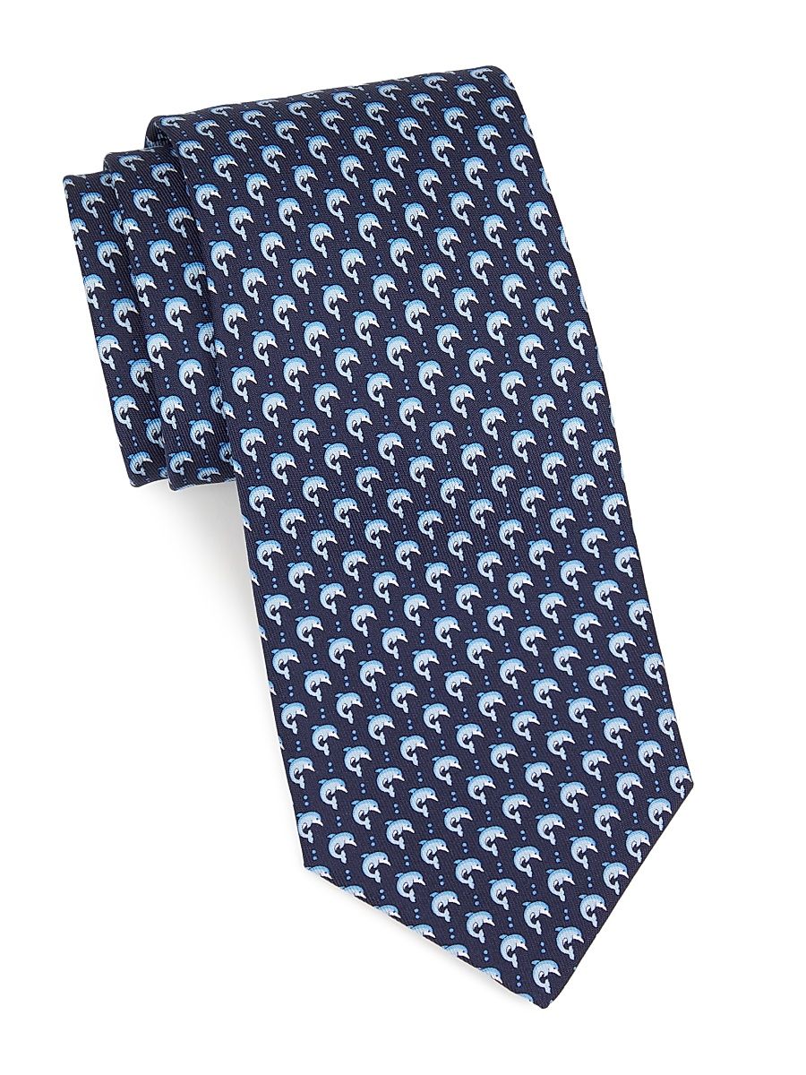 Men's Valterf Silk Dolphin Tie - Navy