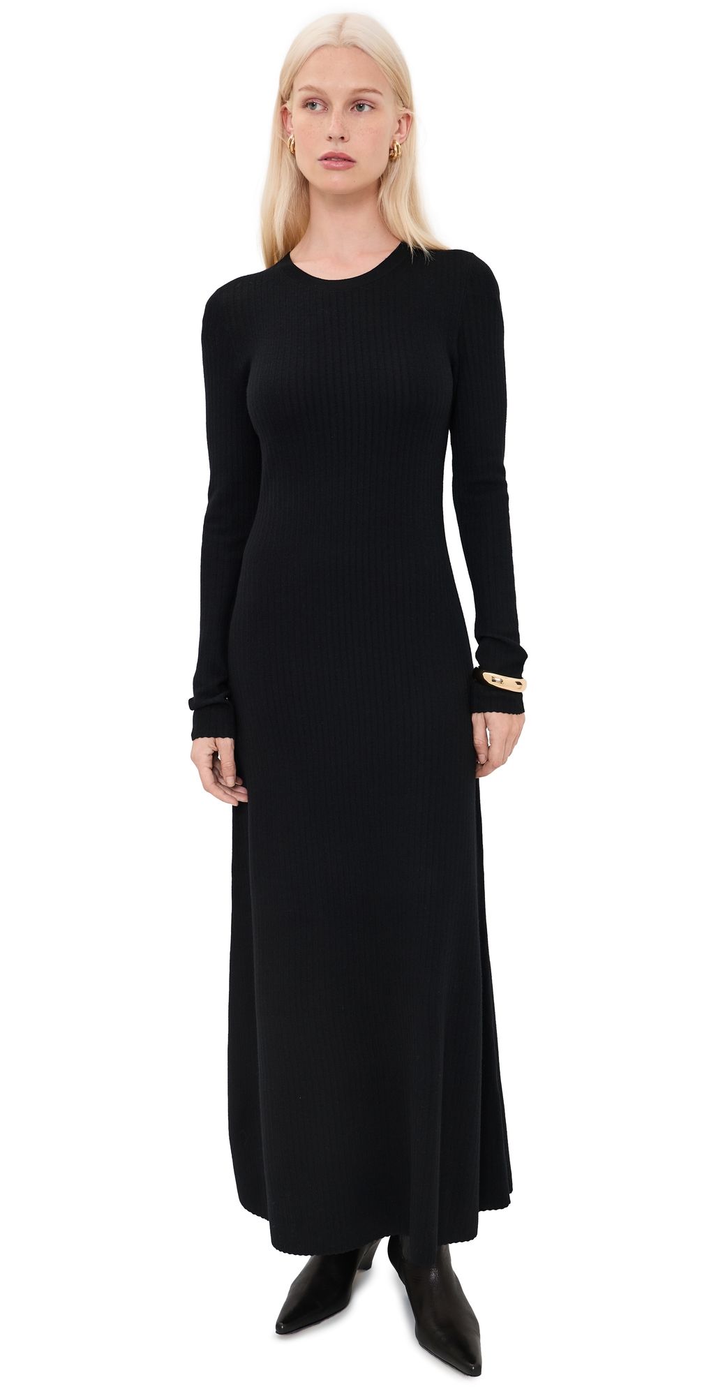 Theory Crew Neck Knit Dress Black P