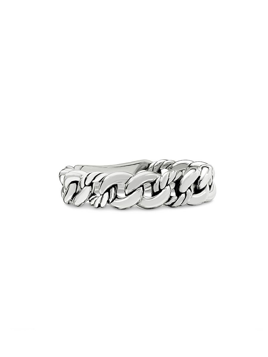 Women's Belmont Curb Link Band Ring in Sterling Silver, 5mm - Sterling Silver - Size 7