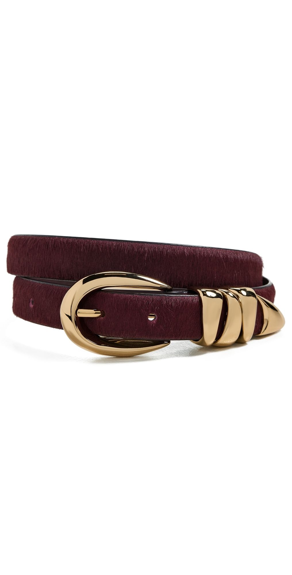 Madewell Triple Metal Keeper Belt Cabernet Haircalf XS