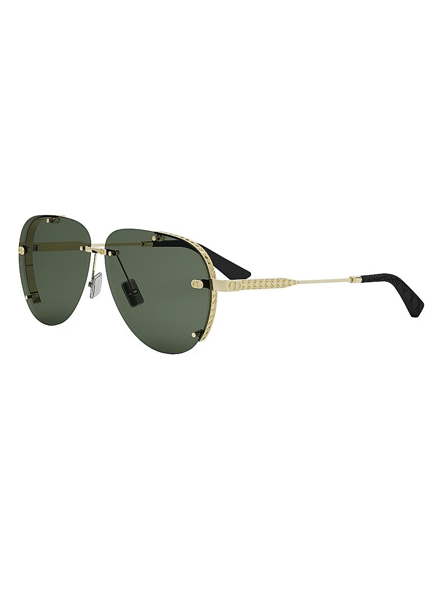 Men's NeoDior A1U 61MM Pilot Sunglasses - Gold Green