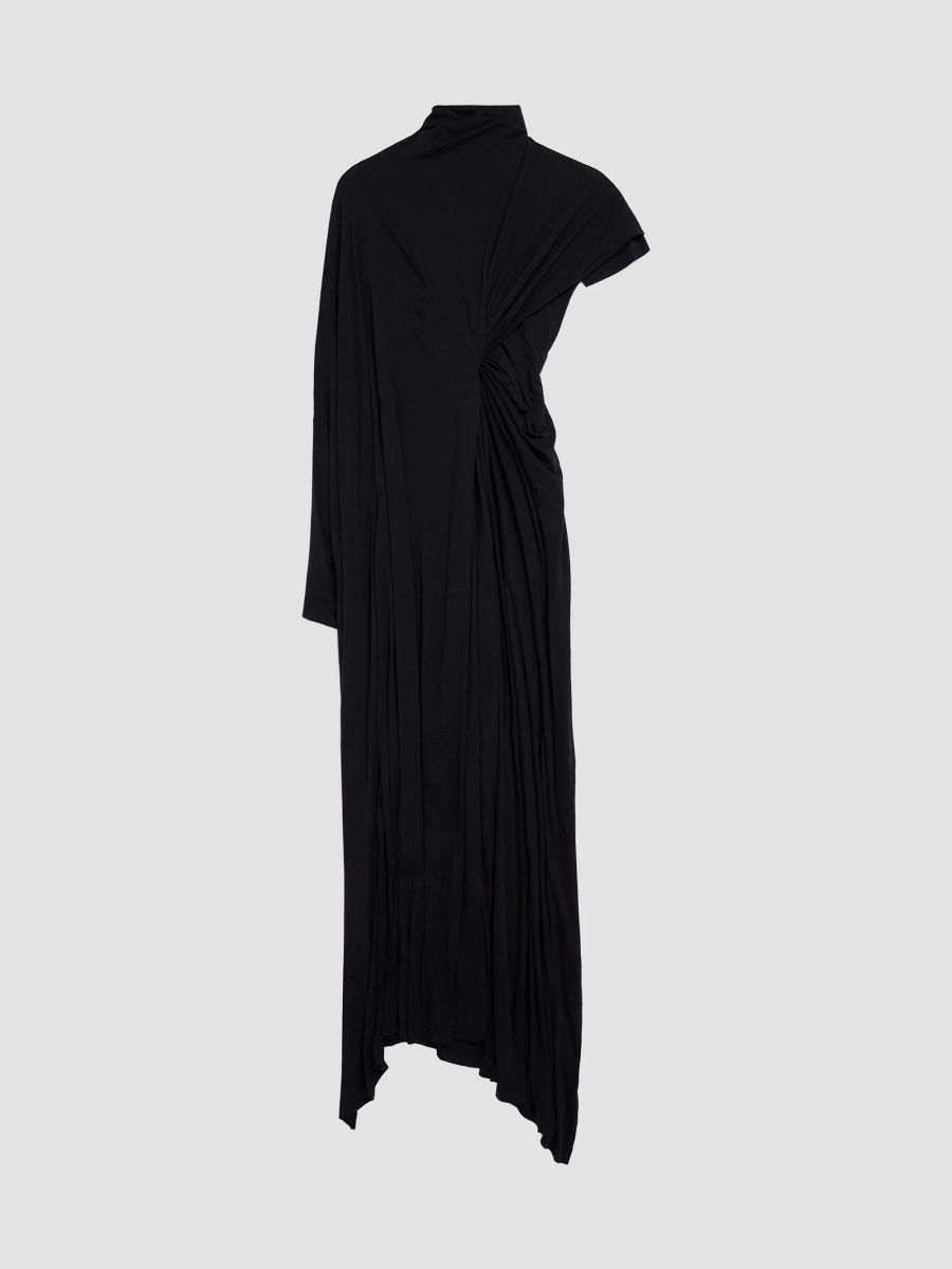 Balenciaga Women's Draped Cape Dress - Black - Size XL