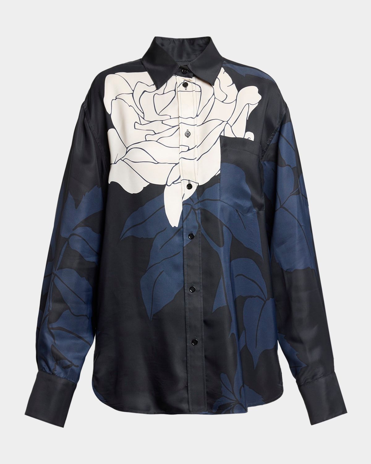 Floral-Print Pajama Shirt