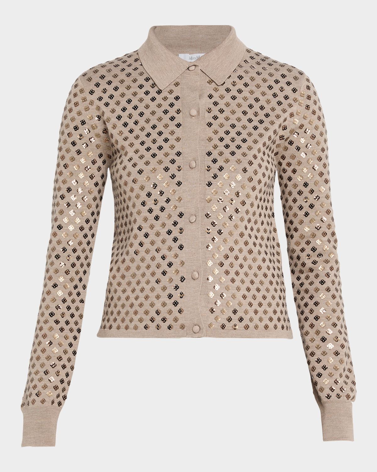 Ragno Sequin-Embellished Wool Cardigan