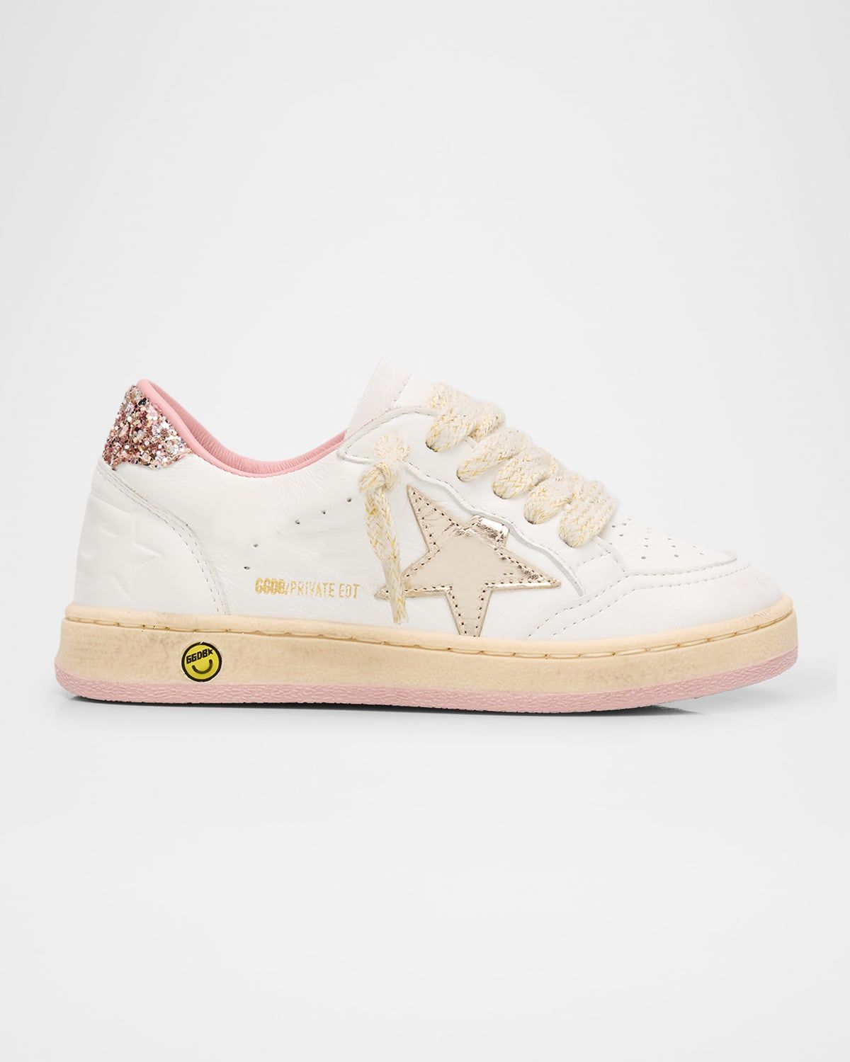 Girl & apos;s Exclusive Ball Star Glitter & Metallic Leather Sneakers, Baby/Toddlers