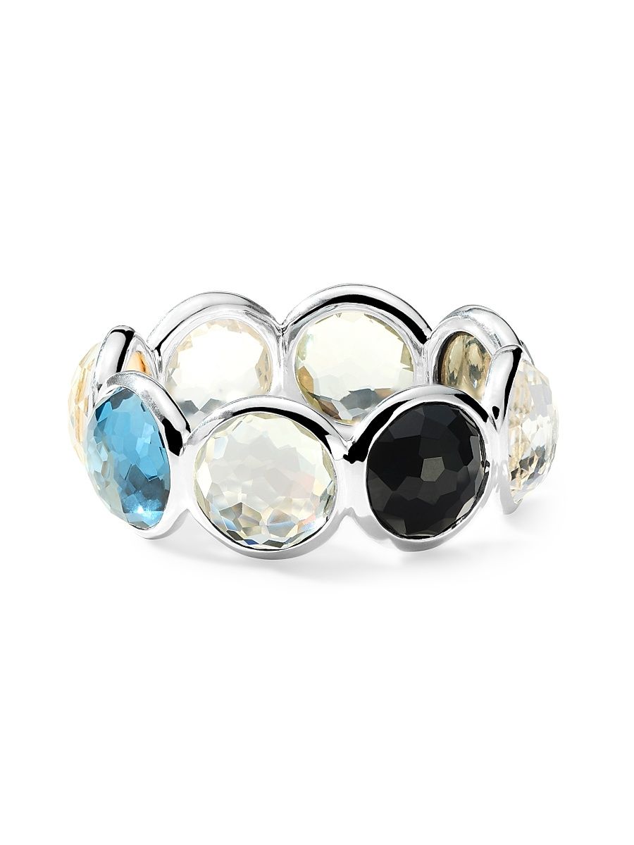 Women's Lollipop Sterling Silver & Multi-Gemstone Eternity Band - Antico - Size 7