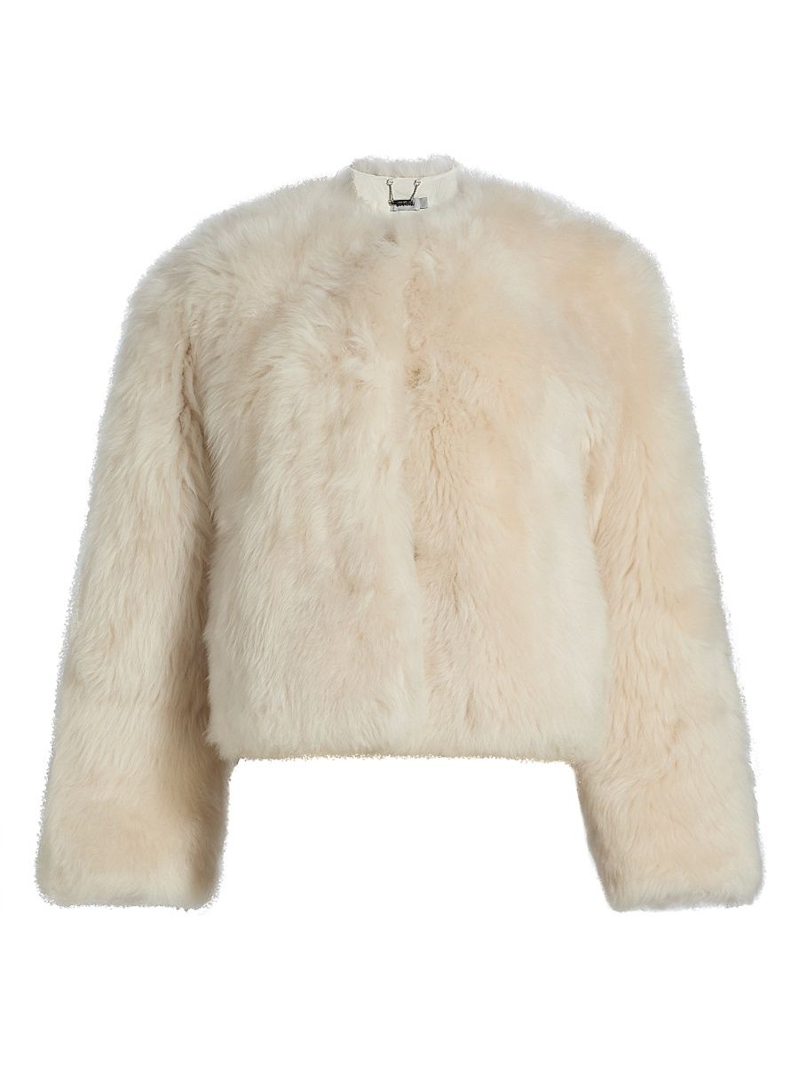 Women's Natasha Shearling Short Jacket - Ivory - Size XS