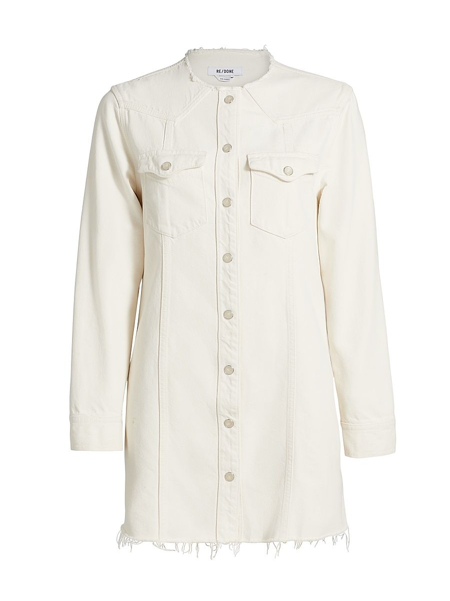 Women's The Riley Denim Minidress - Crema - Size Large