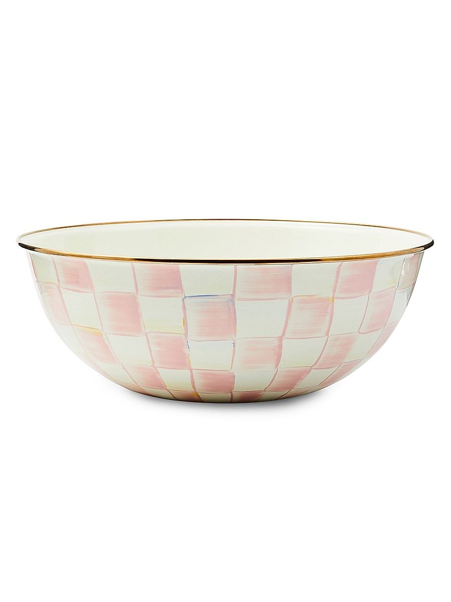 Extra-Large Rosy Check Enamel Everyday Bowl